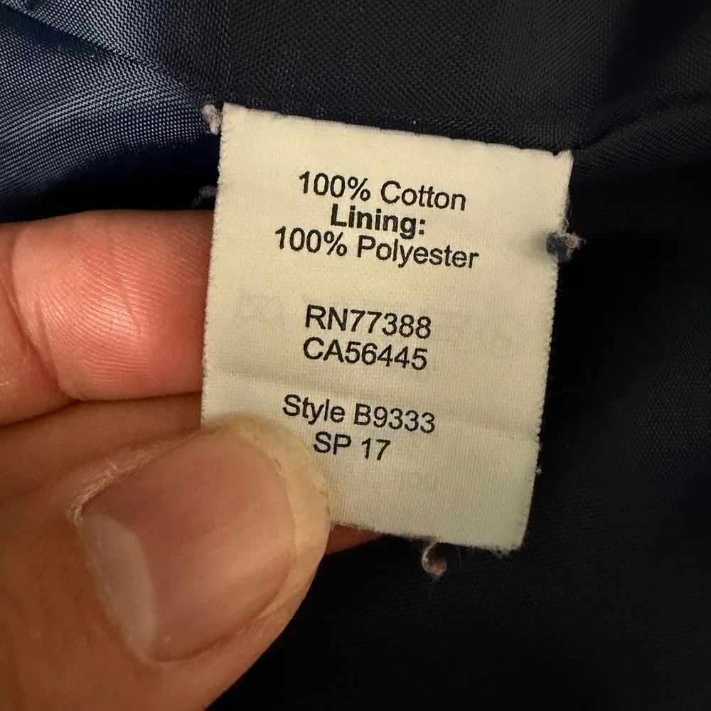 J.Crew Suiting Womens Navy Blue Cotton Single Button Blazer Size 8